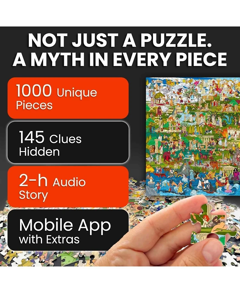 Quokka 1000 Piece Puzzle for Adults Ancient Myths and Legends with Secret Tasks & Audio Story
