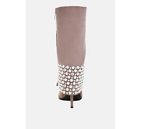 Basso Party Diamante Studded Stiletto Boots Women