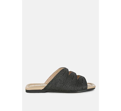 Rag & Co Daisy Doe Raffia Square Toe Flats Women