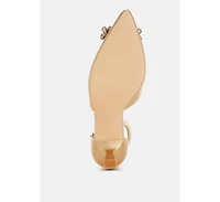 London Rag Onkana Diamante Brooch Kitten Heel Sandals Women
