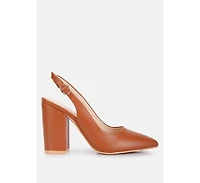 Creidne Block Heel Pointed Toe Sandals Women