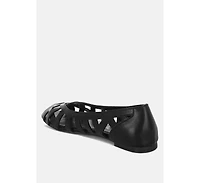 London Rag Moira Woven Peep Toe Flats Women