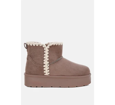 London Rag Rochas Scalloped Detail Snow Boots Women
