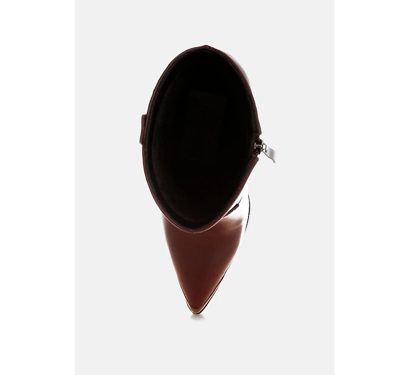 London Rag Hatter Pointed Toe Faux Leather Boots Women