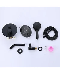 Single-Handle 2-Spray Round High Pressure Shower Faucet in Matte Black (Valve Included)