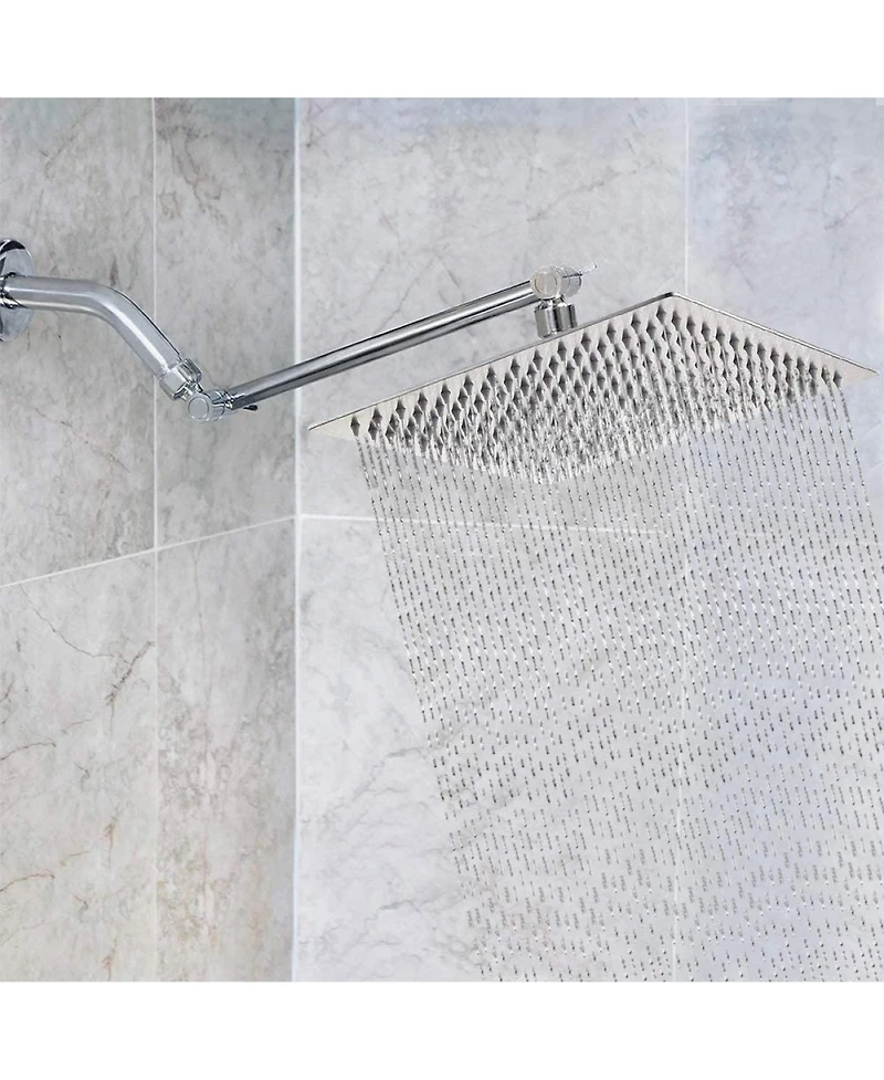Rainsken Chrome 10" Square Rainfall & High Pressure Stainless Steel Bath Shower Head