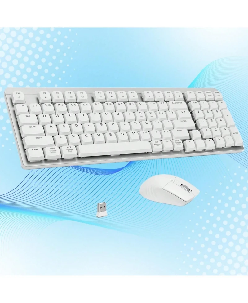 Wireless Mechanical Keyboard And Mouse - Low-Profile Red Switch, Semi-Quiet Typing, 98-Key Mechanical Keyboard for Windows, MacOS, Pc
