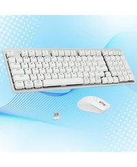 Wireless Mechanical Keyboard And Mouse - Low-Profile Red Switch, Semi-Quiet Typing, 98-Key Mechanical Keyboard for Windows, MacOS, Pc