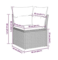 vidaXL Garden Sofa Black, Cream White
