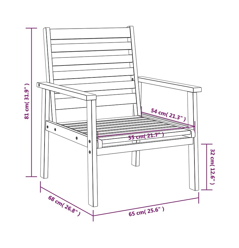 Sofa Chair Natural Wood Solid Acacia Wood Standard Durable