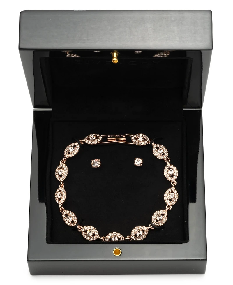 Givenchy Crystal Stone Flex Bracelet and Stud Earrings Set