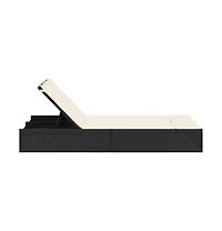 vidaXL Double Sun Lounger Black, Cream White