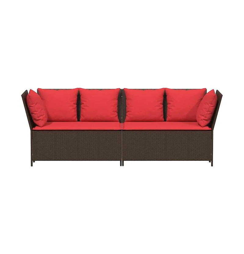 Patio Sofa Brown and Red
