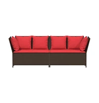 Patio Sofa Brown and Red