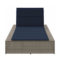 vidaXL Patio Sunbed Grey Pe Rattan Standard Adjustable Armrests