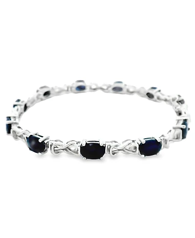 Macy's Oval Sapphire (11 ct. t.w.) and Diamond Bracelet (0.005 ct. t.w.) in Sterling Silver