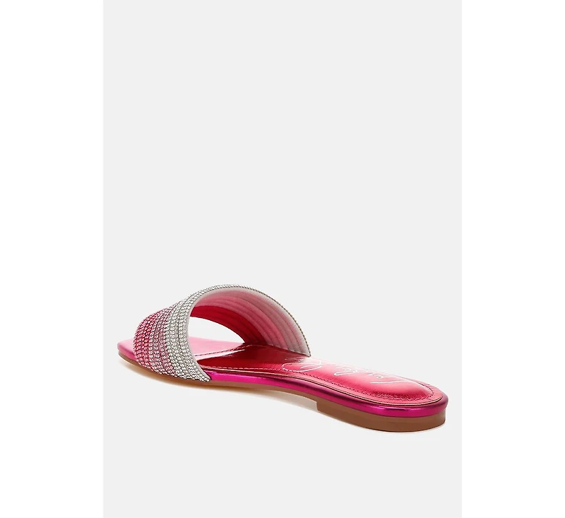 Chrisy Rhinestone Strap Slip On WomenFlats Women