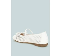 London Rag Omela Woven Bow Detail Ballerinas Women