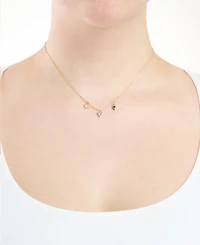 Macy's Cubic Zirconia Starburst Necklace (0.12 ct. t.w.) in 14K Gold Over Sterling Silver