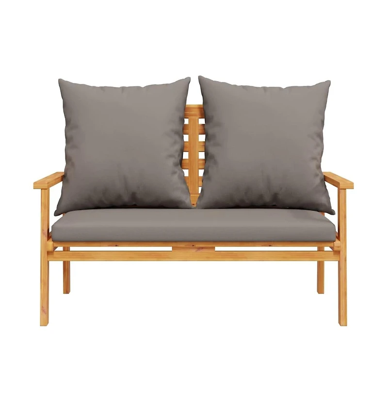 vidaXL Garden Sofa Bench Dark grey Solid acacia wood 47.2 in long