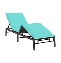 Sun Lounger with Cushion Black Poly Rattan