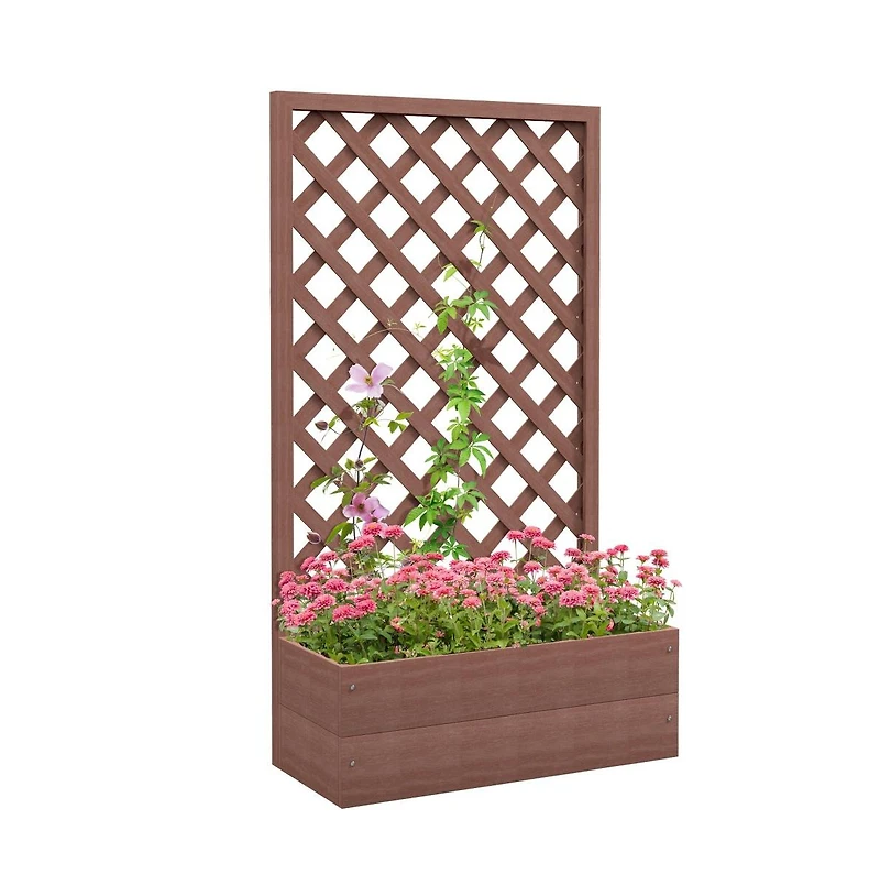 Chic Crate Outsunny Wood Planter Box with Trellis
