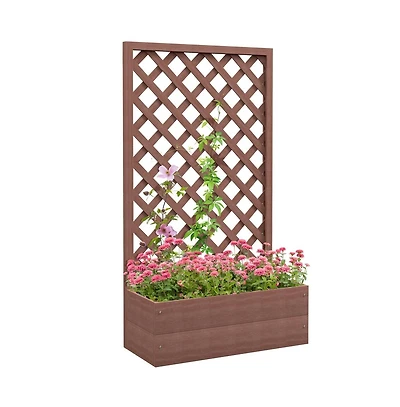 Chic Crate Outsunny Wood Planter Box with Trellis
