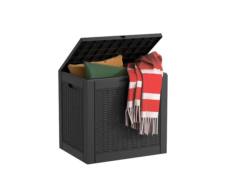 Chic Crate - StormForce Compact 30Gal Deck Box - Waterproof Nano-Resin w/ SecureLatch Pro & SpaceSaver Design - Patio Furniture/Kids Toys Storage