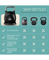 Lifepro Boulder Adjustable Kettlebell – 7-in-1 Weight Set (5–44 lb) with Quick-Select Dial for Full-Body Strength Training