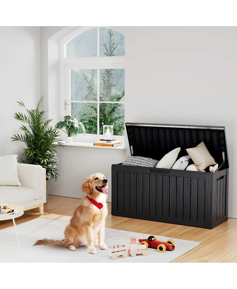 Chic Crate - 46.3'' W 80 Gallons Water Resistant Resin Lockable Deck Box