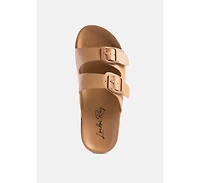 Womens Minata Platform Buckled Slide Sandals
