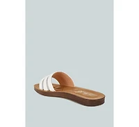 London Rag Zosaya Faux Zipper Detail Slip Ons Sandals Women