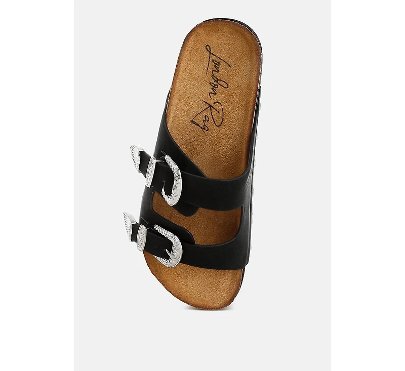 London Rag Zaphod Faux Leather Flatform Slip Ons Women