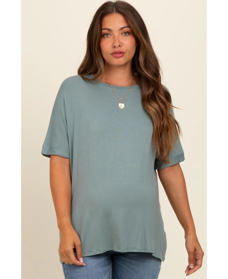 Pinkblush Maternity Light Olive Relaxed Fit T-Shirt