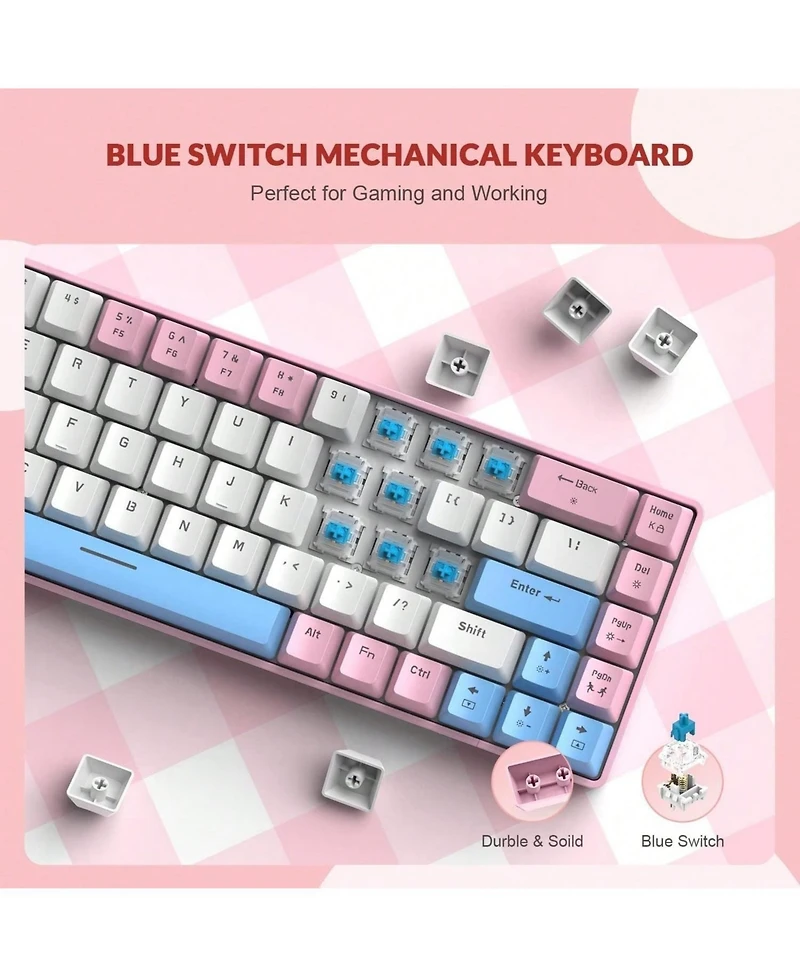 60% Rgb Gaming Keyboard And Mouse Combo - Wired Mechanical Keyboard, 68 Keys Tkl Compact Mini Layout, Gaming Mouse, Up To 6400 Dpi For Pc Gamer