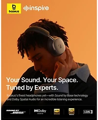 Baseus Inspire XH1 Anc Headphones, Sound by Bose, Dolby Audio, Adaptive Anc, Hi-Res Audio, 100H Playtime