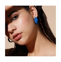 Sohi Women's Blue Petal Hoop Earrings