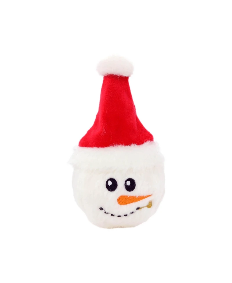 Mighty Small Snowball Santa Hat, Durable Squeaky Dog Toy