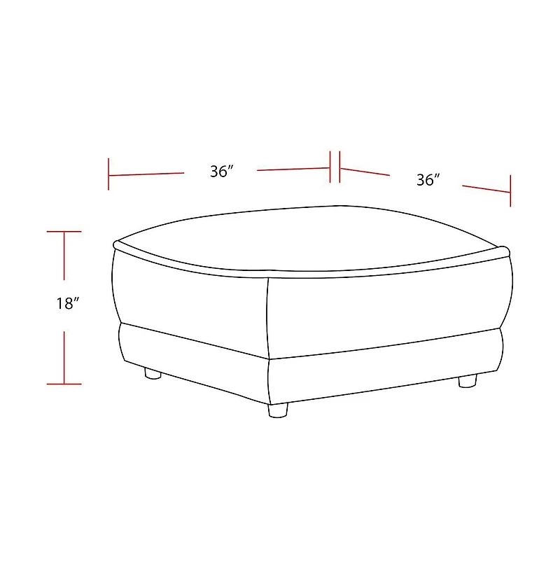 Parker Living Utopia - Mega Ivory Ottoman with Casters