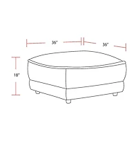 Parker Living Utopia - Mega Ivory Ottoman with Casters
