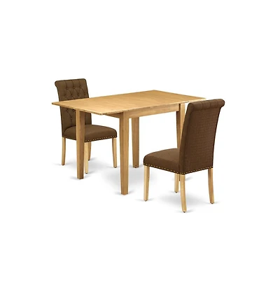 East West Furniture Dining Room Set Oak, NDBR3-oak-18
