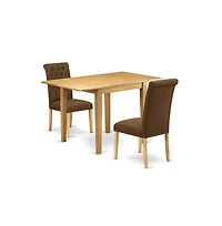 East West Furniture Dining Room Set Oak, NDBR3-oak-18