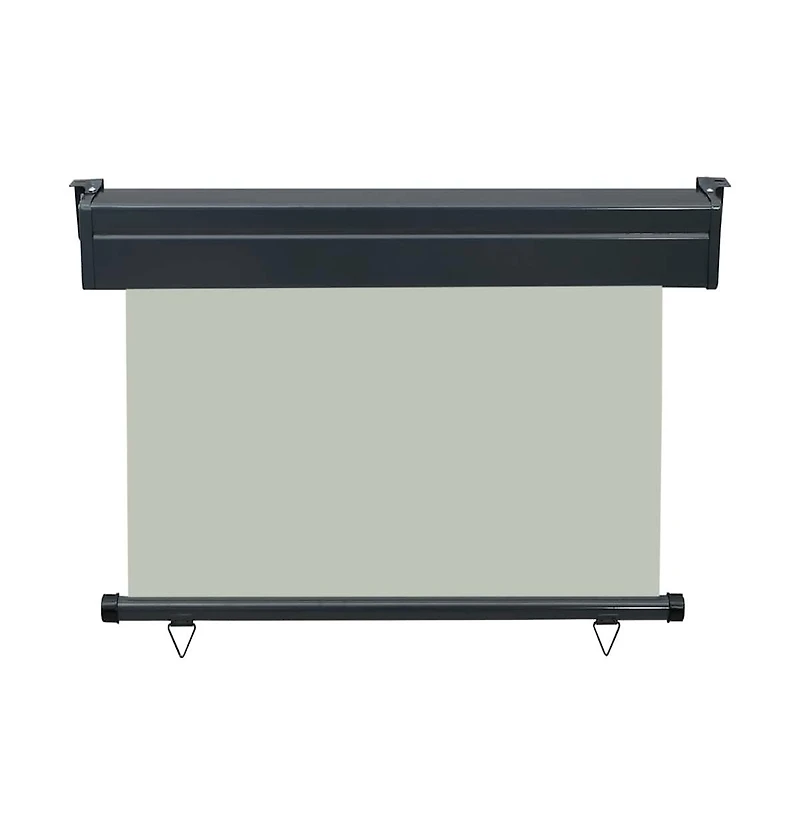 vidaXL Balcony Side Awning Grey Steel 41.3 x 98.4 in Adjustable Armrests