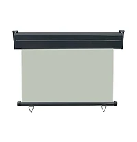 vidaXL Balcony Side Awning Grey Steel 41.3 x 98.4 in Adjustable Armrests