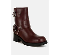 Caribou Harness Detail Biker Boots Women
