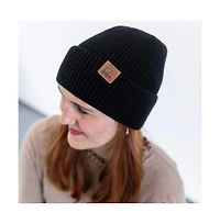 Unisex Ribbed Beanie - Black