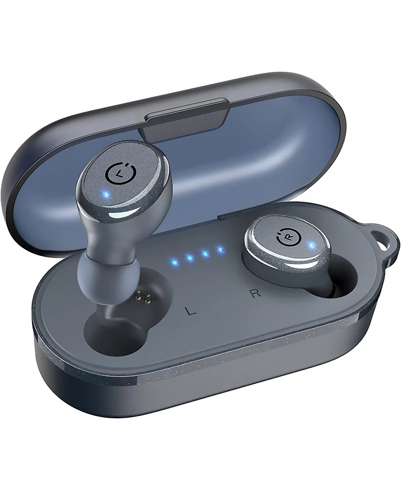 Tozo T10S Bluetooth Wireless Earbuds, Waterproof, Touch Controls with Charging Case - Blue