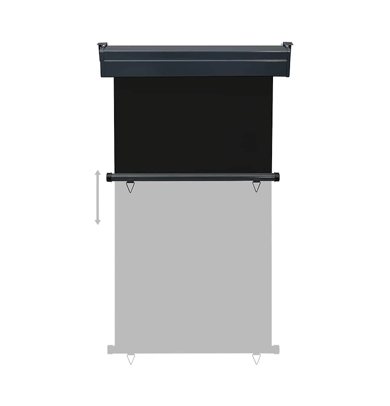 vidaXL Balcony Side Awning Black Steel, Aluminum, Polyester 41.3 x 98.4 in