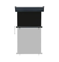 vidaXL Balcony Side Awning Black Steel, Aluminum, Polyester 41.3 x 98.4 in