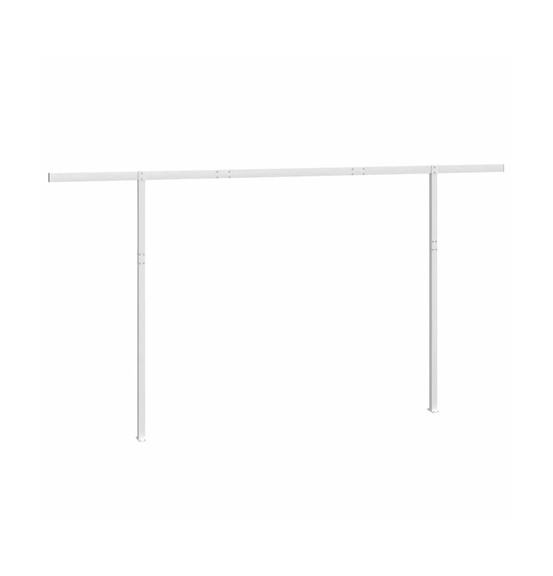 vidaXL Awning Post Set White Iron 177.2 x 96.5 in Adjustable Armrests